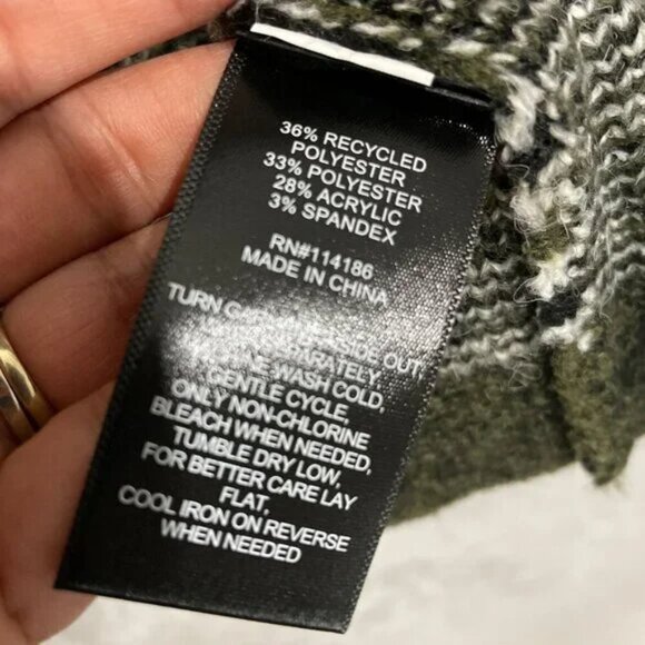 Nwt Frye Women's XS Green Aztec Pattern Open Front Long Cardigan - Picture 6 of 7